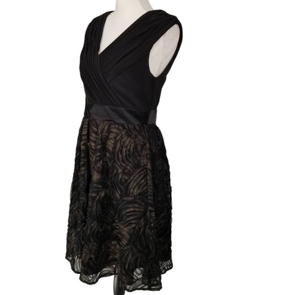 Adrianna Papell Women's Black Tulle Fit Flare Evening Cocktail Party Dre… - Picture 8 of 9